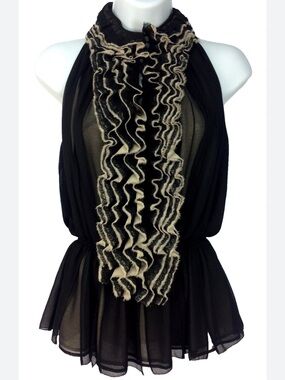 Robert Rodriguez Neiman Marcus Target Ruffle Blouse Black XL